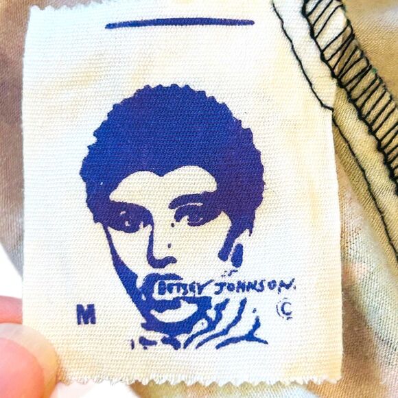 1980s Betsey Johnson Punk Label Dress Black Floral Size S or M Off the Shoulder - Picture 3 of 14